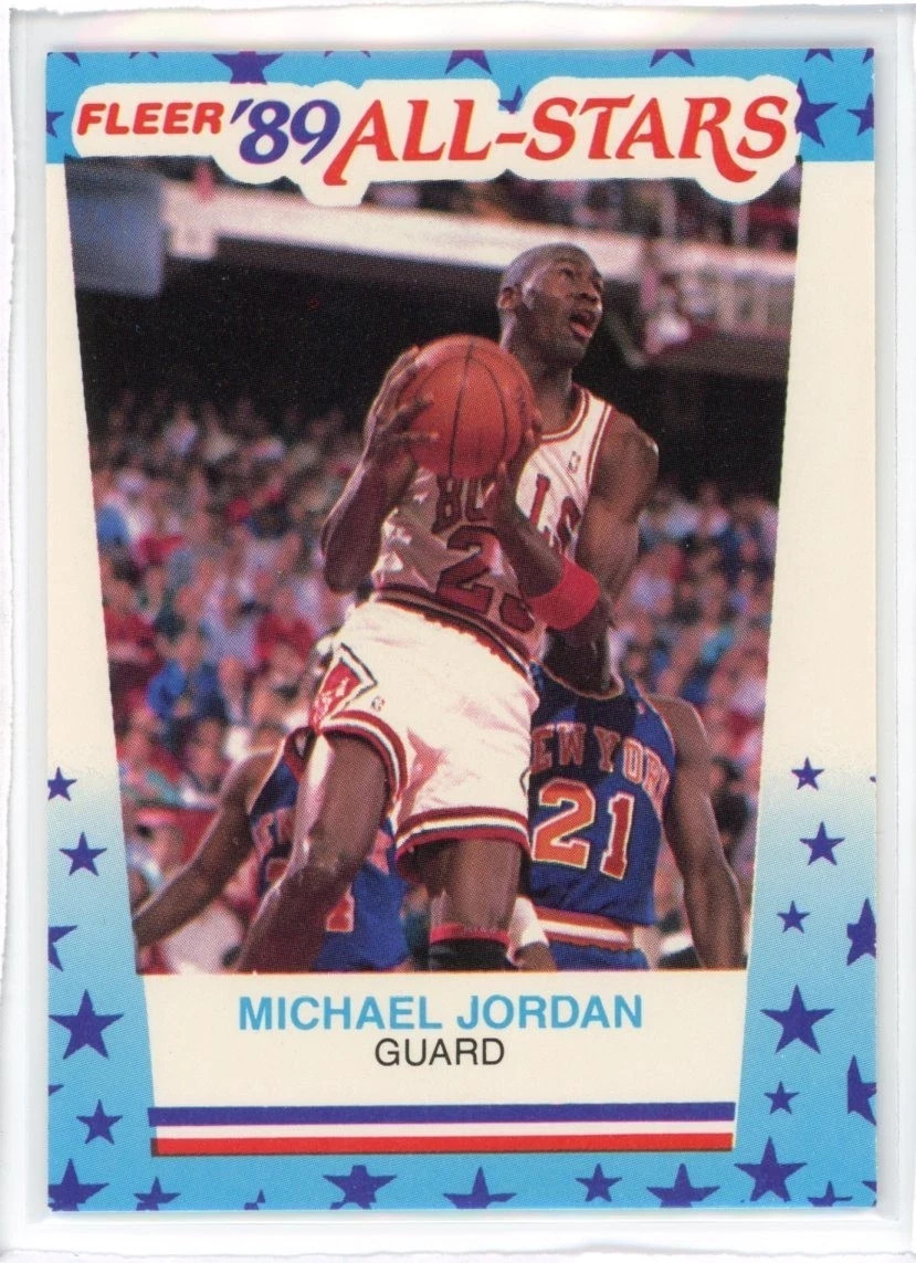 1989-90 Fleer Basketball All Stars Sticker #3 Michael Jordan NM Chicago Bulls