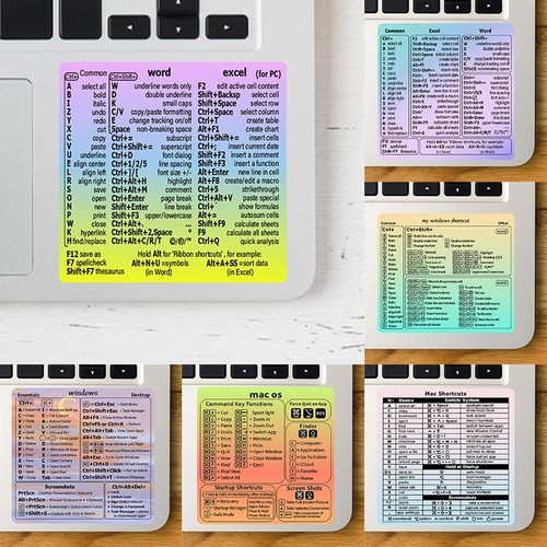 Reference Keyboard Shortcut Stickers Adhesive For PC Laptop Desktop Sticker - Afbeelding 4 van 16