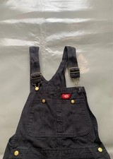 Dickies Dungarees Bib Overalls Workwear 30x32 Mens 35” Waist Black Small 7404