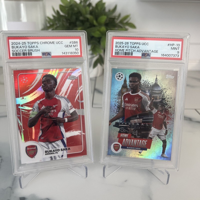 2022-2026 Bukayo Saka PSA 9 & 10 TOPPS Case Hits Soccer Brush Home Advantage