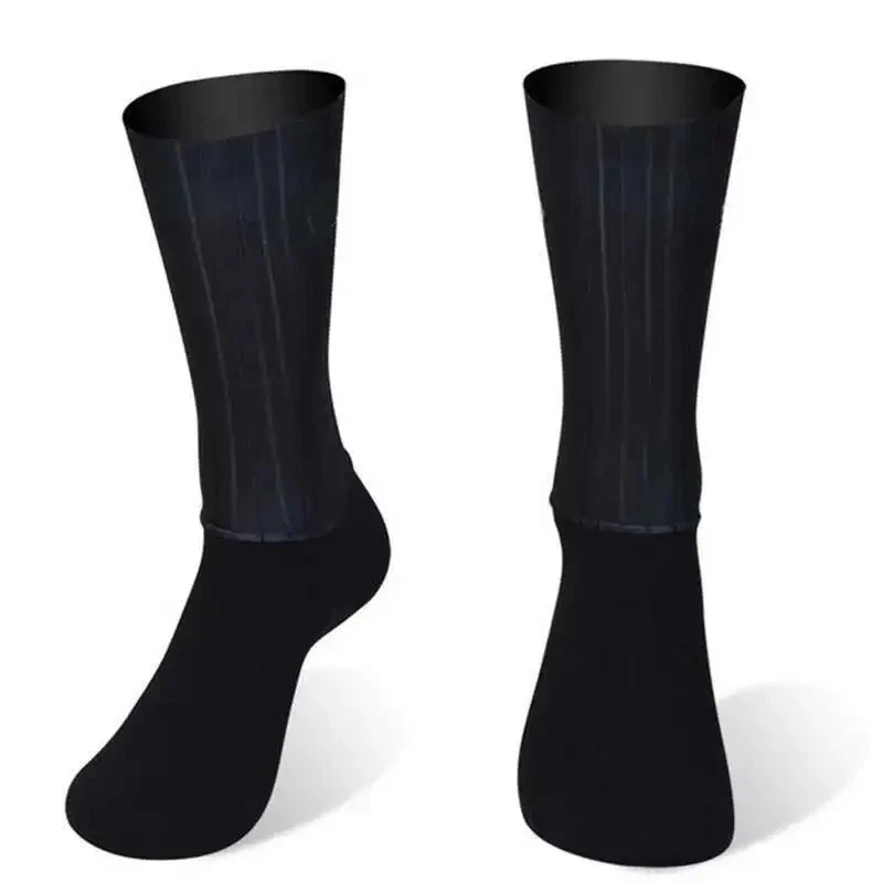 1 Pair Men Cycling Running Anti Slip Summer Polyester Nylon Knee High Sport Sock - Image 3 of 4