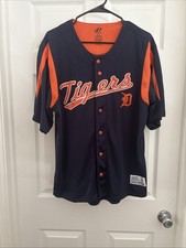 MLB Detroit Tigers Men's Embroidered Dynasty Baseball Jersey Size Large 42-44