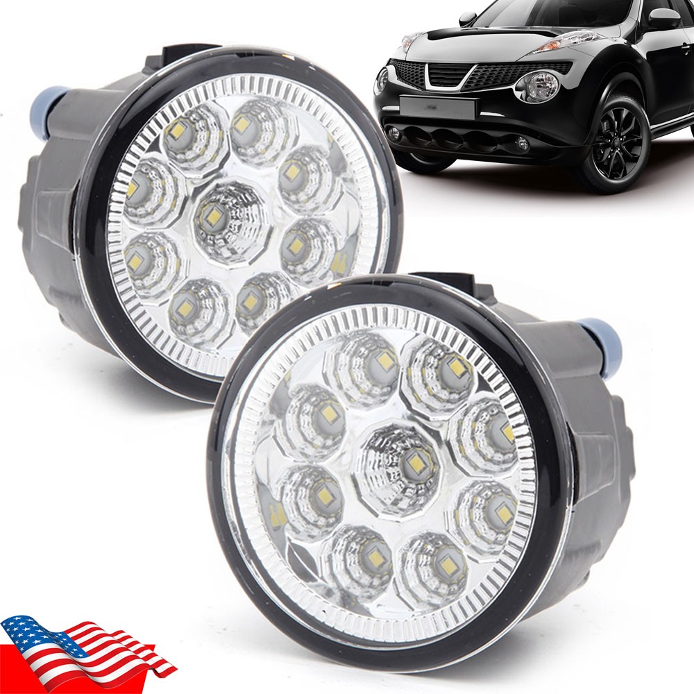 LED Bumper Front Fog Lamp Driving Light Pair For Nissan Juke 2011 2012 2013 2014