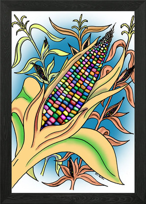 Glas Edelstein Mais gerahmtes Wandbild Poster Leinwanddruck Bild