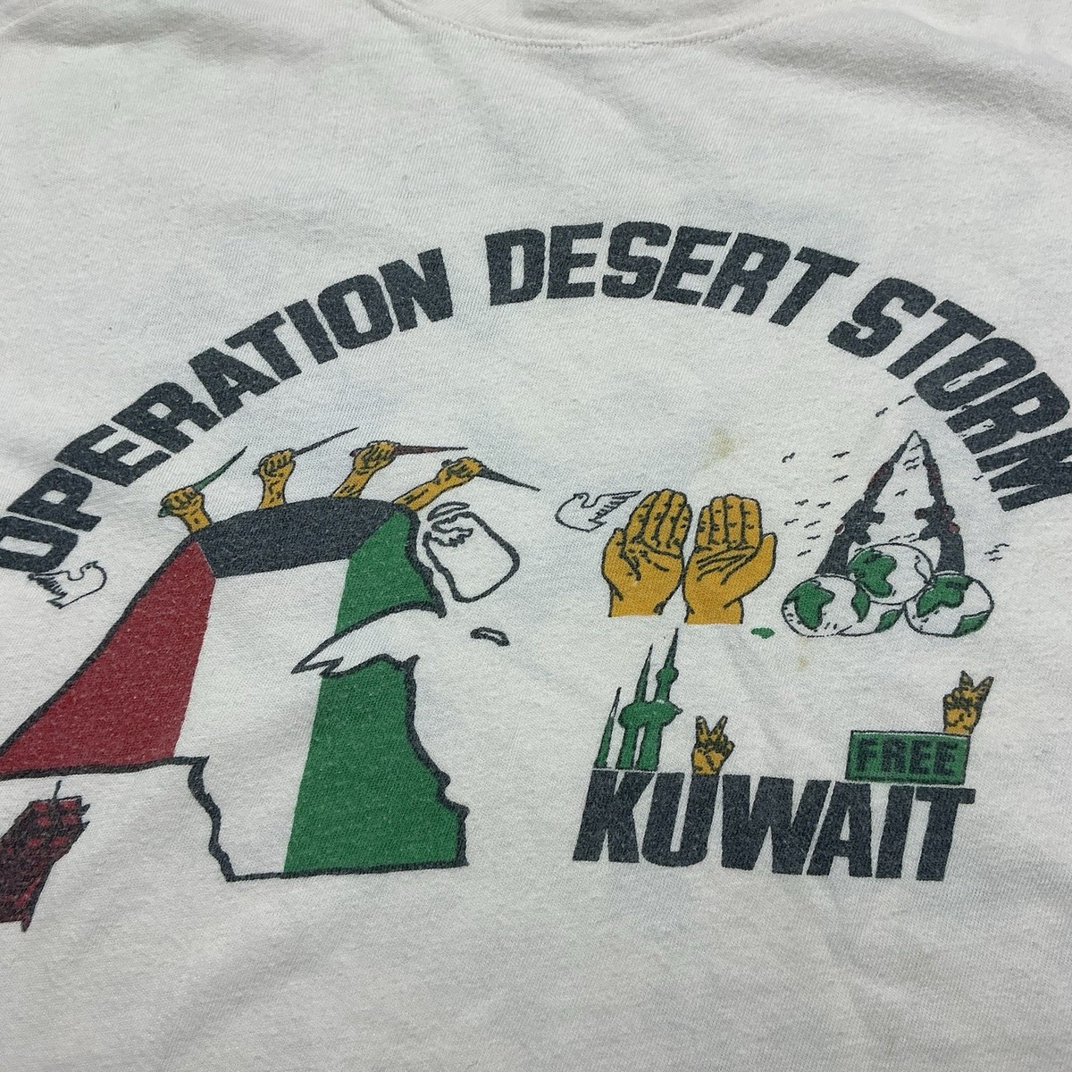Vintage Operation Desert Storm 90s crop top single stitch T-shirt
