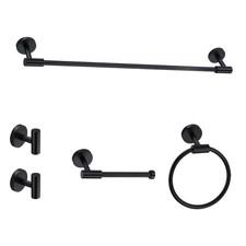 5-Piece Bath Hardware Set 24 In. with Mounting Hardware in Matte Black