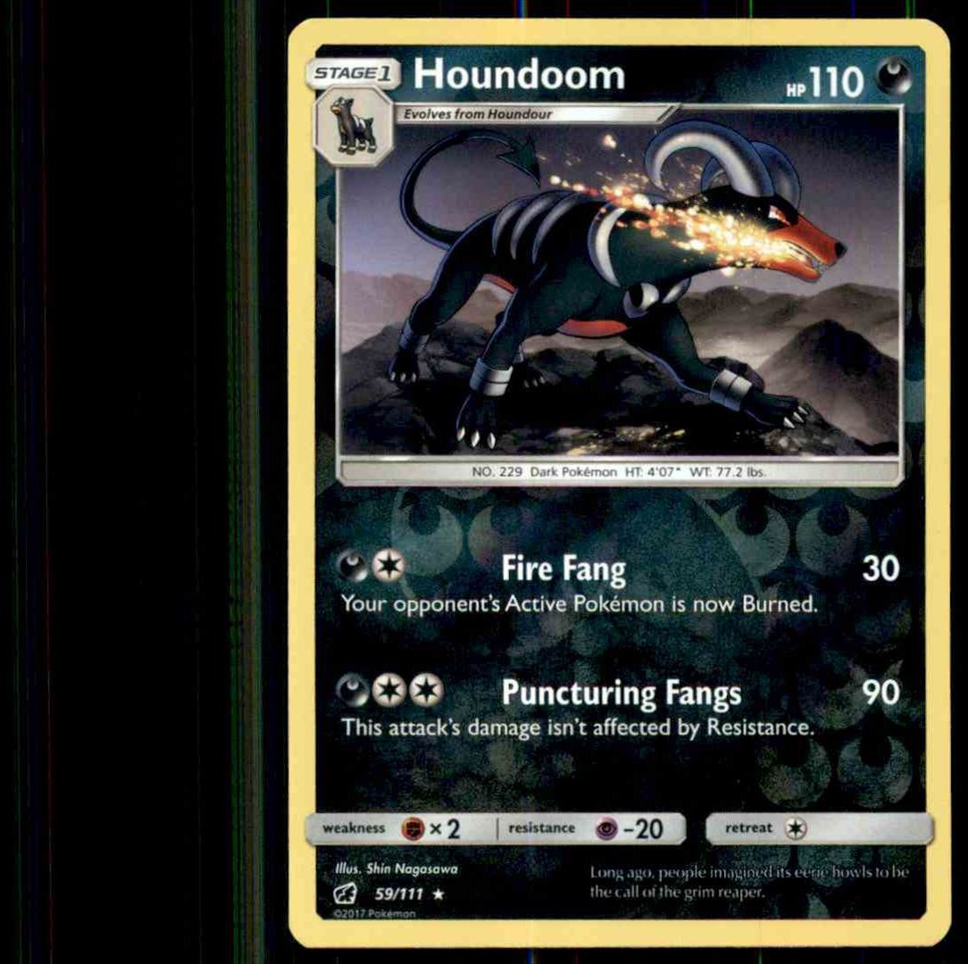 2017 Pokemon Sun And Moon Crimson Invasion Reverse Foil Houndoom R #59