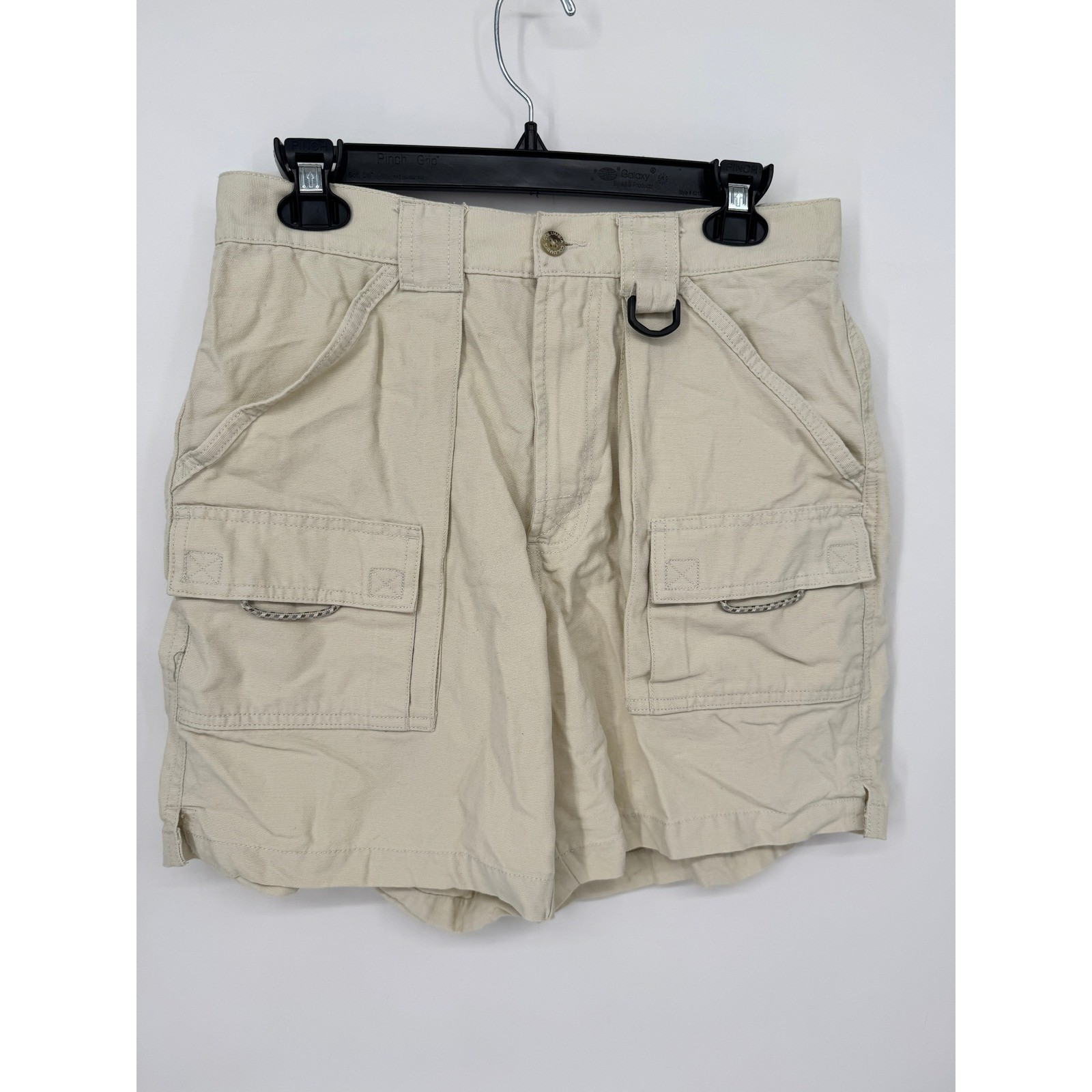 Columbia PFG Fishing Shorts Womens Small Tan Good Cargo Cotton Utility FM4012