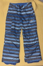 Burton Boys Striped Blue DryRide Exile Ski/Snowboard Cargo Pants Large 14/16