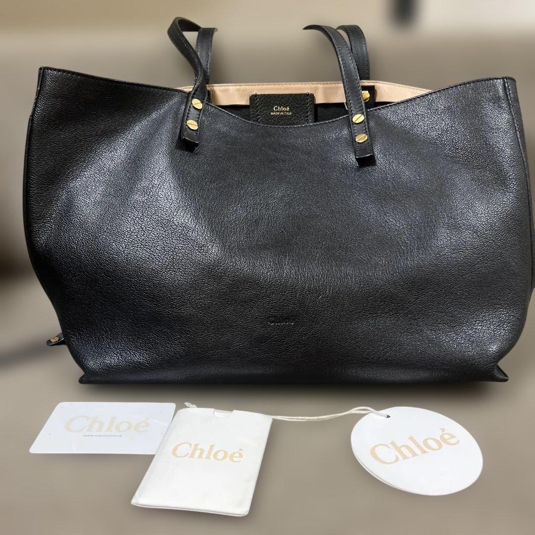Chloe Dylan Tote Shoulder Bag Leather Gold Women Black Used From Japan