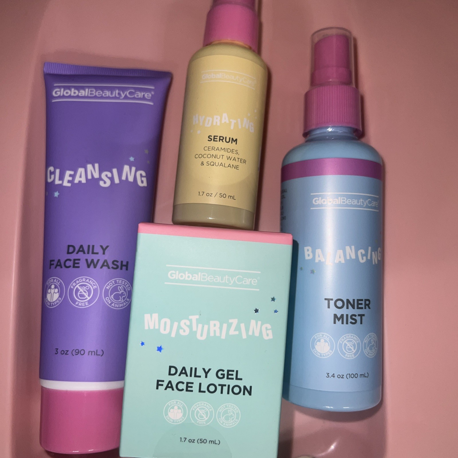Global Beauty Care Set Of 4 (Face Wash,Toner Mist,Hydrating Serum & Face Lotion)