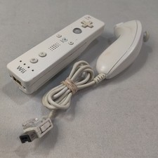 Official OEM Nintendo Wii Remote White with Nunchuck RVL-003 Tested