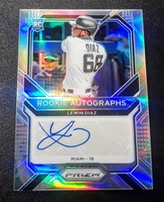 2021 PRIZM BASEBALL CARD SILVER RC AUTO REFRACTOR LEWIN DIAZ #RA-LD MINT COND