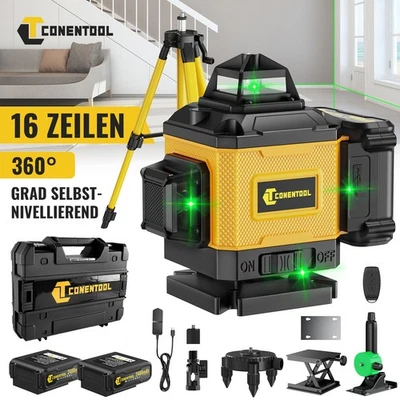 360° 4D Laser Level 16 Line Wasserwaage Kreuzlinienlaser Selbstnivellierend 2026 - Bild 1 von 4