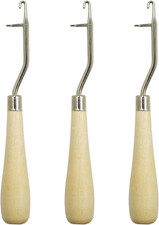 Wooden Latch Hook Tool, 6.3 Inch, 3 Pcs for Rug Making, for Art Crafts