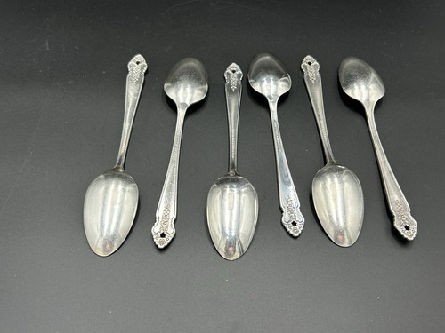 Oneida DISTINCTION Set Of 6 Teaspoons Prestige Plate 1951 Vintage - Picture 2 of 5