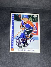 Igor Kravchuk 1993-94 Score #309 Edmonton Oilers Auto Autographed Signed Card