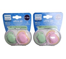 New Philips Avent Ultra Air Pacifier 6-18 Month 4 Total Pacifiers