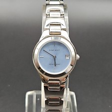 Nine West Women's Watch Silver Tone Blue Dial 22mm - New Battery