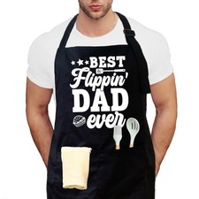 Funny Cooking Apron for Dad, Grilling apron for men with 2 large pockets,