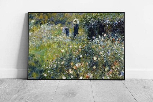 Pierre-Auguste Renoir Femme avec parasol dans un jardin Wall Art Print Framed