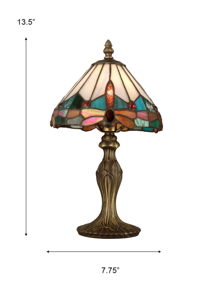 Лампы TA10606 Tiffany Jewel стрекоза акцент лампа, старинная латунь, 13,50 x 7,75 x... - Изображение 3 из 3