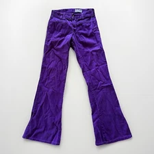 Vintage 1970’s Landlubber Bell Bottom Wide Leg Jeans Hippie  Purple Sz  S/XS 2/4
