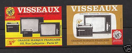 2 étiquettes Allumettes France Visseaux - Afbeelding 1 van 1