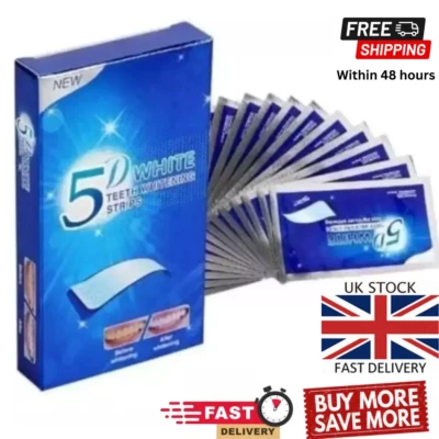 5D 28 PROFESSIONAL ADVANCED TEETH WHITENING STRIPS HOME TOOTH BLEACHING UK