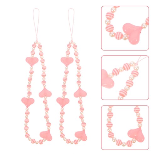 2 Pcs Handykettenverzierungen Rutschfeste Telefonschlaufe Dekoratives Lanyard - Zdjęcie 2 z 12
