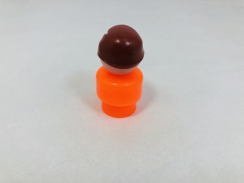 Vintage Little People Boy Orange Body Brown Hair Fisher Price - Picture 4 of 8
