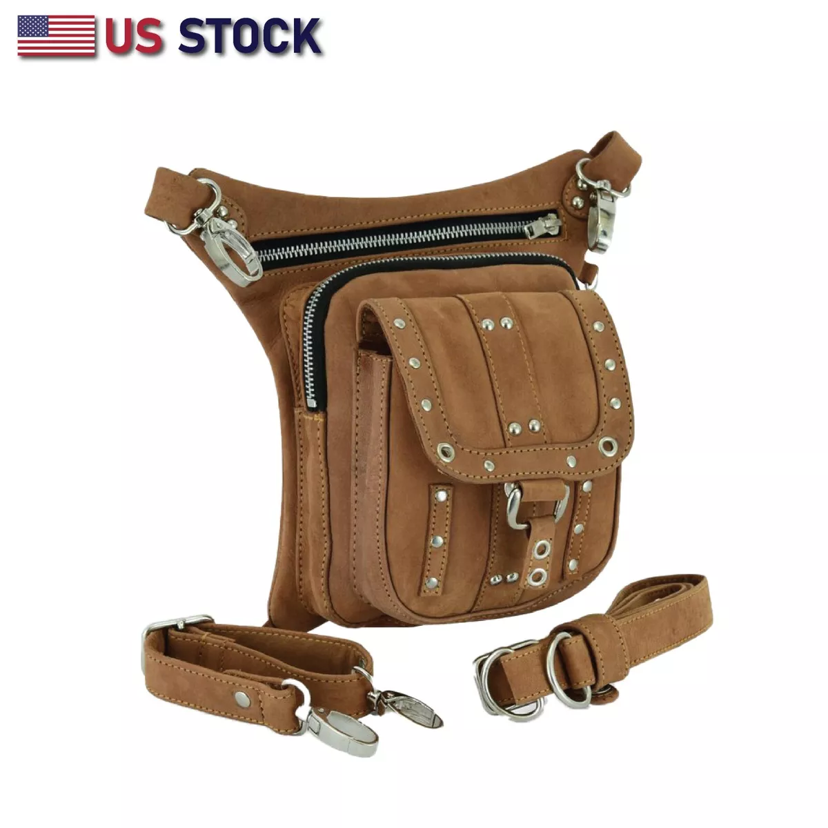 LEATHER Thigh Drop Leg Bag Gun Holster Bag Waist Bag Fanny Pack Messenger  Bag