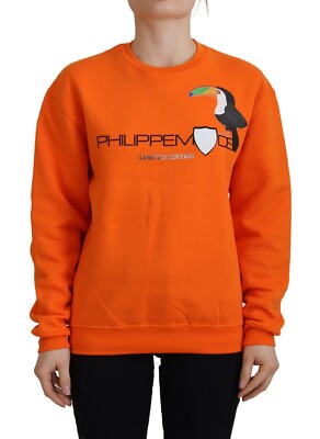 PHILIPPE MODEL Sweater Orange Printed Long Sleeves Pullover IT38/US4/XS 280usd