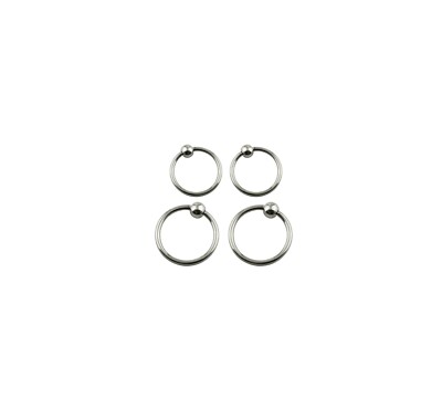 Stainless Steel Bead Gauge Hoop Earrings Cartilage Lip Nose Ring