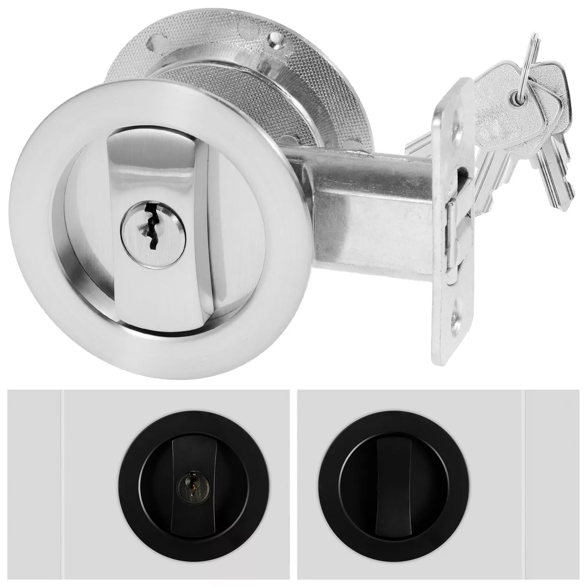 Pocket door 2024 lock with key