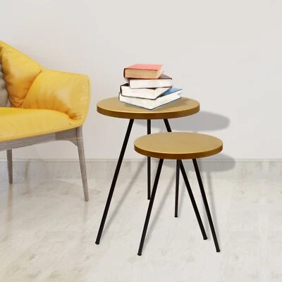 Élégant 2 Ton Noir et Or 3 Jambe Côté Table/Salle à Manger Maison Accent Décor - Photo 1/4