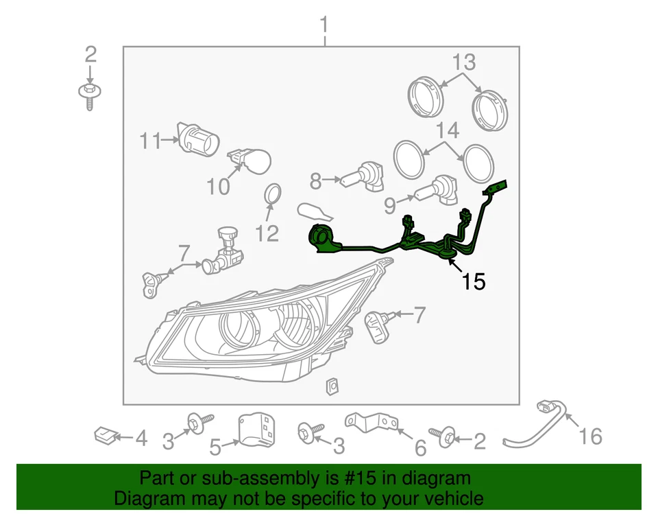 2010-2014 Genuine GM Buick LaCrosse Headlamp Wiring 20829259 - Image 4 of 4