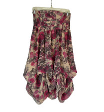 Loveculture Barbiecore Balloon Bottom Strapless Pink Floral Mini Dress NWT Med