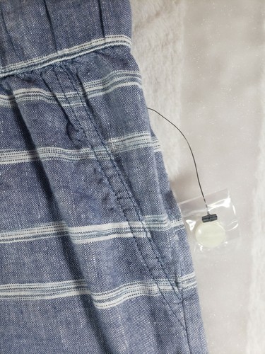 Liz Claiborne Shorts Womens Blue White Striped Linen Blend Tie Front M New Nwt - Picture 4 of 15