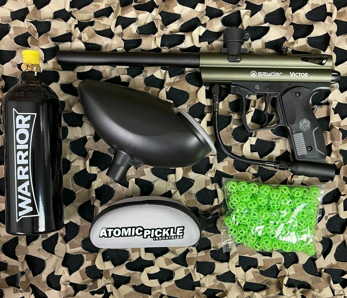Kingman Spyder Victor Atomic Pickle Indoor Paintball Gun Package