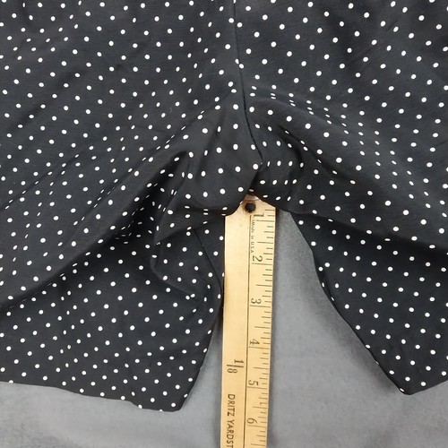 VINTAGE 80s 90s WOMEN'S Black White Polka SHORT SLEEVE ROMPER PETITES - SIZE 12P - Picture 10 of 12