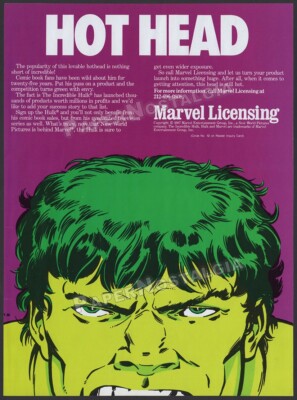 The INCREDIBLE HULK__Original 1987 Trade AD / ADVERT__Marvel Licensing promo ad