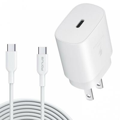 25W FAST HOME CHARGER PD TYPE-C 6FT USB-C CABLE QUICK POWER for PHONES & TABLETS