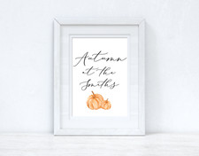Otoño en el apellido Calabaza Otoño 2021 Estacional Pared Decoración Hogar Impresión