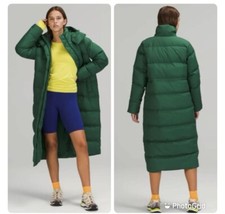 Nwt Lululemon Wunder Puff Long Jacket Evrg Everglade Green Sz 6