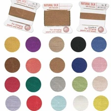 Griffin Silk Cord Attached Needle Bead Stringing Thread Pearl Knotting