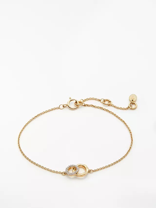 Modern Rarity Diamond Mini Link Chain Bracelet, Gold - Gem