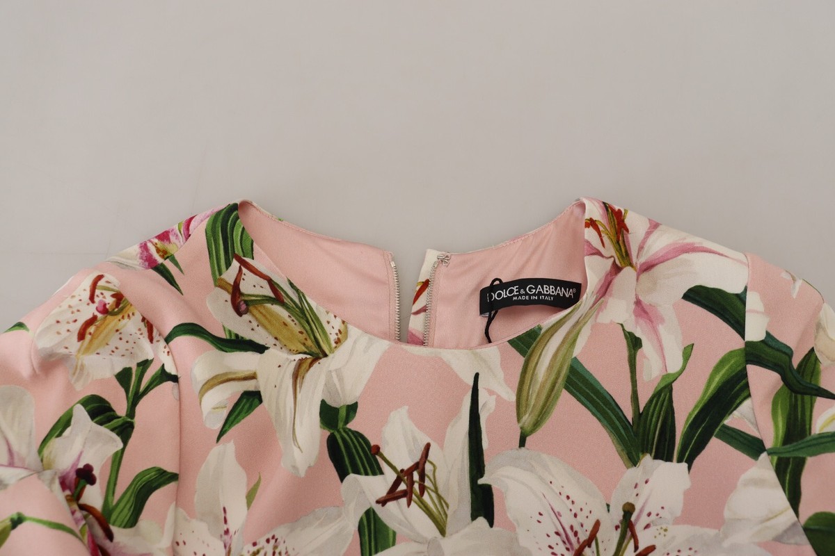 DOLCE & GABBANA Dress Pink Lily Viscose Sheath Knee Length