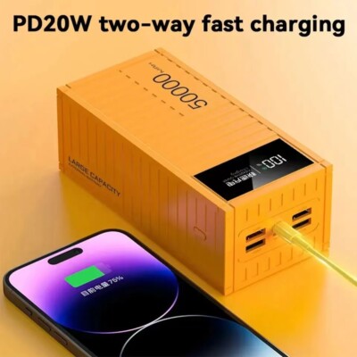 50000mAh Power Bank Fast Charger Large Capacity Portable Mobile External Battery