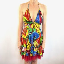 Farm Rio Size S 8 Multicolour Halter Neck Party Dress Designer
